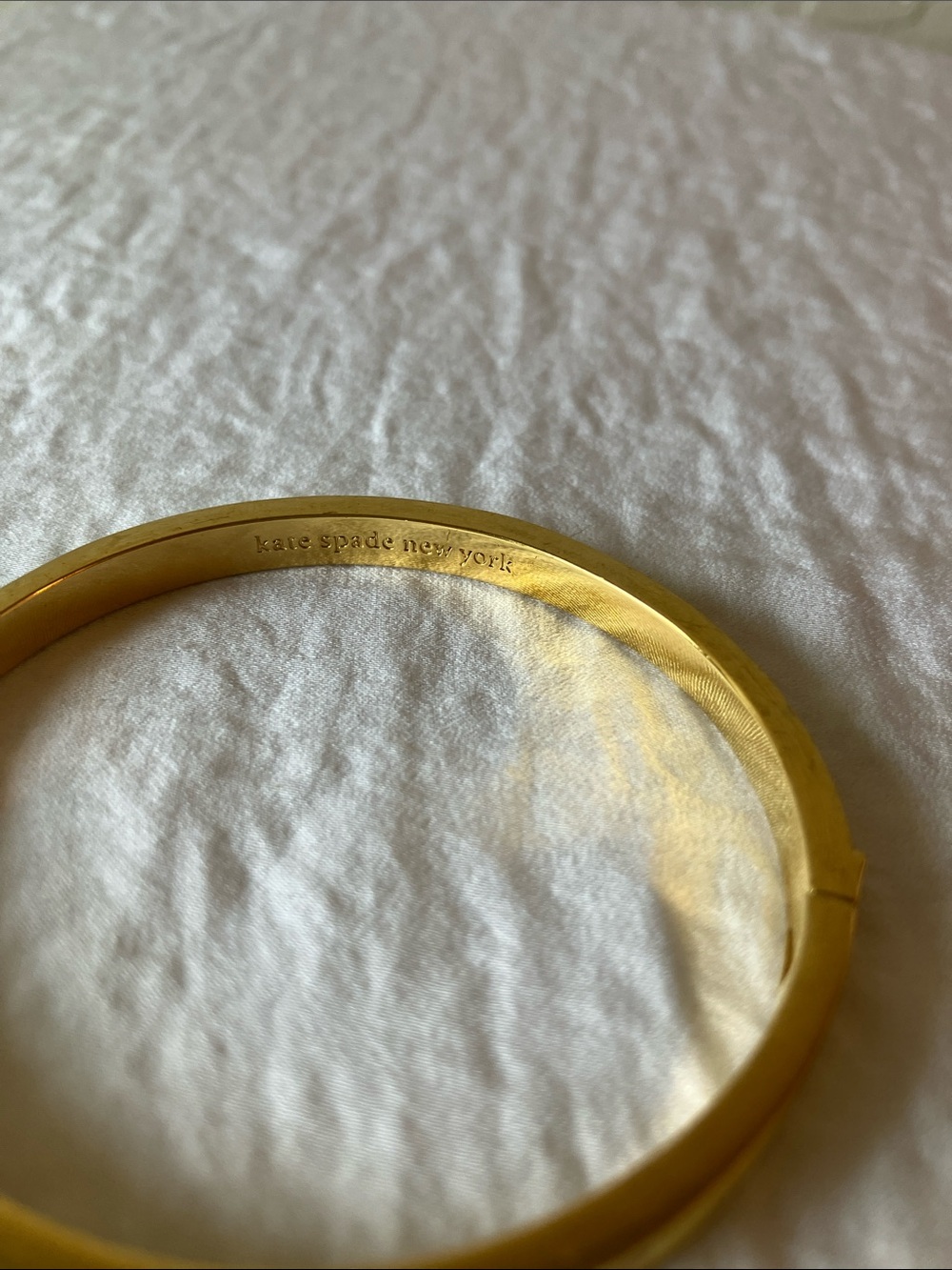 kate spade: yellow enamel spade-detail bangle bracelet- clasp- gold ton - Picture 2 of 9